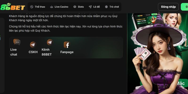 Một vài kênh liên hệ hỗ trợ người chơi nhanh chóng